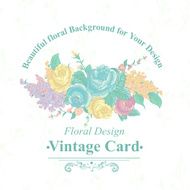 Vintage Greeting Card with Wildflowers N7