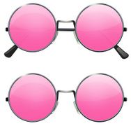 round pink lens glasses