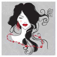 Beautiful girl with the long dark hair N2