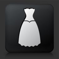 Black Square Button with Dress Icon N8