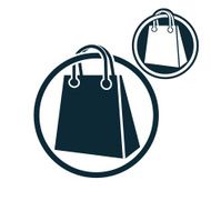 Shopping bag vector simple single color icon isolated on white N12