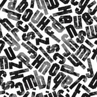 Seamless halftone print textured background alphabet letters N3
