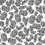Seamless pattern with modern shape numbers textured