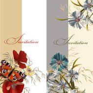 Set of floral invitations