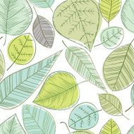 Beautiful spring leaves seamless pattern