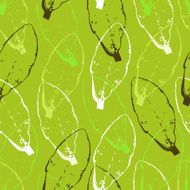 Pattern with leaves on green background