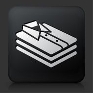 Black Square Button with Folded Clothes Icon