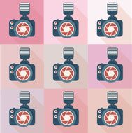 Camera flat icons design clean vector N2