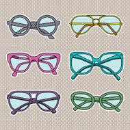 vector black sunglasses icons set isolated on white background
