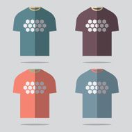 Flat Design T-Shirt Set Vector Illustration N19