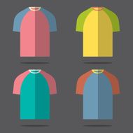 Flat Design T-Shirt Set Vector Illustration N20