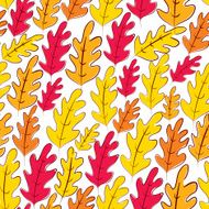 Fall oak leaves seamless pattern vector background N2