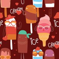 Ice cream fashion seamless pattern
