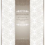 Light beige ornamental invitation card