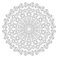 Black and white round lace pattern