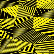 Geometric yellow and black vector stripy seamless pattern