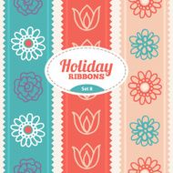 Set of holiday ribbons Seamless pattern