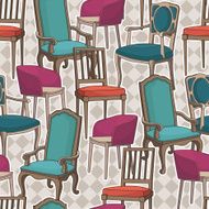Vector pattern with armchairs