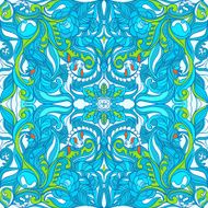 loral Vector Colorful Ornate Seamless Pattern