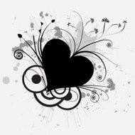 vector grunge heart floral design