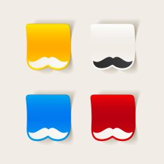 realistic design element mustache N32
