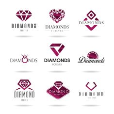 Diamond vector icons set N5