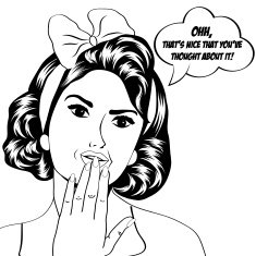 cute retro woman in comics style N53