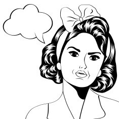 cute retro woman in comics style N57