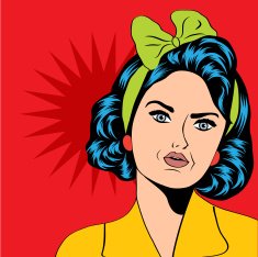 cute retro woman in comics style N66