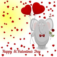 the elephant wishes happy Valentine's day N2