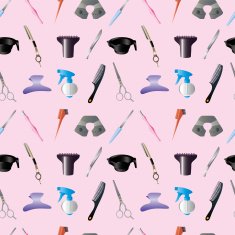hairdressing KIT seamless pattern