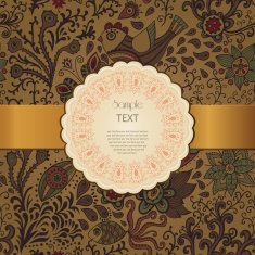 Ornamental round lace frame Background for celebrations holida N7
