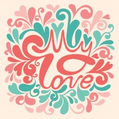 Holiday card with hearts for Valentine's Day design
