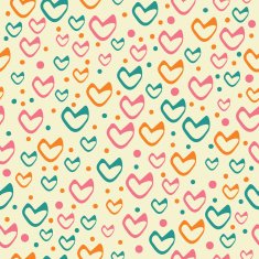 Romantic seamless pattern with hearts N106