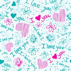 Romantic seamless pattern with hearts N107