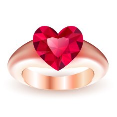 Ring with ruby heart shaped