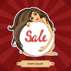 Sale poster with a girl