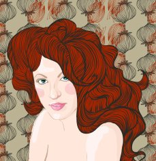 portrait of a beautiful woman with red hair N10