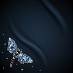 Silky background with butterfly diamond decoration