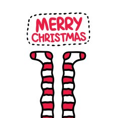 Christmas striped socks Holiday postcard