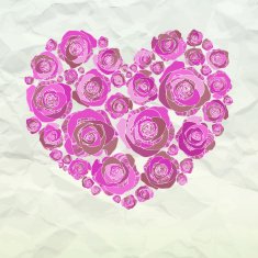 Valentine heart made from roses