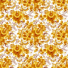 Golden floral vector seamless pattern