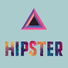 Vector hipster word made of triangles
