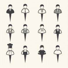 Vector people icons Businessman with pin