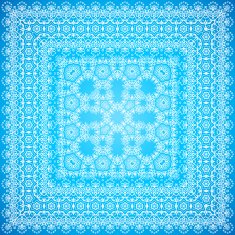 Ornate lacy blue and white vector ornament N2