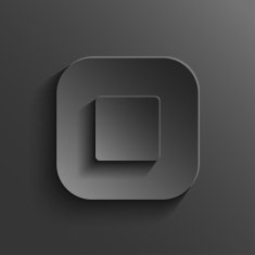 Stop - vector black app button