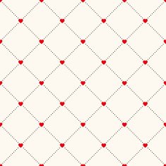 Vector seamless retro pattern polka dot with hearts