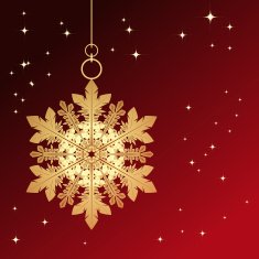 Red card with christmas snowflake N4