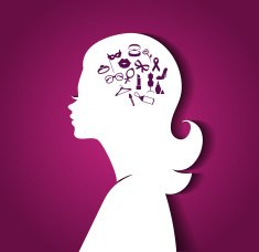 Woman head with icons N2