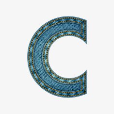 Isolated alphabet made from jeans fabric N3
